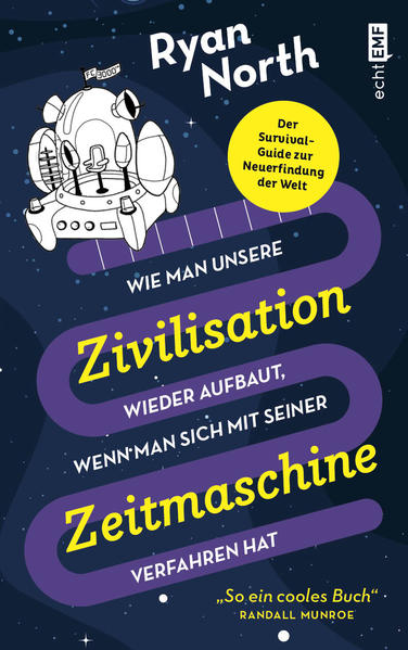 Zeitmaschine kaputt? Kein Problem! "So ein cooles Buch" Randall Munroe Was tun, wenn die eigene Zeitmaschine mitten im Nirgendwo den Geist aufgibt? Erstens: dieses Anleitungsbuch zur Hand nehmen. Zweitens: die Zivilisation, die man zurückgelassen hat, ganz einfach wieder neu aufbauen! Dieser durch und durch praktische Ratgeber bietet dem gestrandeten Zeitreisenden eine komplette und unterhaltsame Übersicht zur Erschließung aller Errungenschaften unserer hoch industrialisierten Welt, von der Erfindung des Rades bis zum modernen Computer. Ein Must- have für jeden Zeitreisenden!