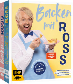 Nur für kurze Zeit: Die limitierte Sonderausgabe mit über 100 Rezepten fürs ganze Jahr begeistert jeden Ross-Fan Extra Wow-Faktor: Mit handsignierter Autogrammkarte und Links zu exklusivem Videomaterial aus Ross' Backstube Ob süße Sommertorte oder funkelnde Weihnachtskreation: Ross Antonys Favoriten werden zu Lieblingsrezepten für jeden Anlass Social-Media-Reichweite: @rossantonycom Instagram: 230.000 Follower Facebook: 290.000 Follower TikTok: 160.000 Twitter: 55.000 Follower Ausstattungshinweis: 2 Bücher im Bundle mit Autogrammkarte