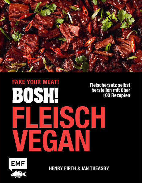 Reiner Fleischgenuss, 100 % vegan: das neue Kochbuch von den Bestseller-Autoren BOSH! zeigt, wie man Fleischgeschmack und Fleischersatz ganz einfach selbst herstellt Mit über 100 veganen Soulfood-Rezepten das Verlangen nach Steak, Bacon, Hühnchen, Thunfisch und Co. stillen - easy gekocht, super lecker und ganz ohne schlechtes Gewissen Das erste vegane Kochbuch mit ultimativen Grundrezepten für Fleisch-, Fisch-, Milch-, Butter- und Käse-Ersatz und einer Fan-Base mit über 2 Mio. Followern Social-Media-Reichweite: @bosh / @boshtv / @bosh.tv facebook: 1,9 Mio Youtube: 230.000 Instagram: 900.000