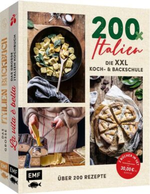 Kochen und Backen all'italiana - Über 200 authentische Rezepte bringen die besten Aromen Italiens von Südtirol bis Sizilien auf den Tisch Italiens kulinarische Vielfalt zum unschlagbaren Preis: Zwei umfangreiche Standardwerke im Set - So kochen und backen auch Sie wie in Italien Dolce-Vita-Feeling für zu Hause: Mit Reportagen, stimmungsvollen Fotografien und amüsanten Anekdoten zu den traditionellen Festen der Italiener*innen Ausstattungshinweis: 2 Bücher im Set