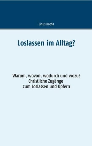 In diesem Buch geht es um die Entwicklung einer zeitgemäßen Haltung zum Thema Loslassen, Vergebung und Opfern aus Nächstenliebe. Wo gebe ich, um zu bekommen? Wo gebe ich selbstlos? Welche Zugänge gibt es zu einer zeitgemäßen Erlösungslehre? Wie kann Loslassen und Opfern im Alltag gelingen?