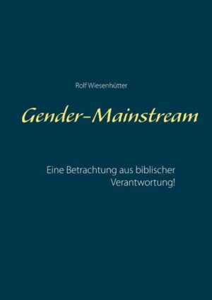 Gender-Mainstream, das ist ein internationales, politisches Konzept zur Gleichstellung von Mann und Frau. Gleiche Bezahlung für gleiche Arbeit, oder die Inklusion von Behinderten in die Arbeitswelt sind Themen, die öffentlich diskutiert werden. Daneben gibt es aber auch eine europäische Bildungsrichtlinie, betreffend der sexuellen Früherziehung in Kindergärten und Schulen. Der feministische Ansatz propagiert das soziale Geschlecht im Gegensatz zur bisherigen Geschlechterdefinition von Mann und Frau. Mit diesem Buch unternimmt der Autor den Versuch, die Ideologie des Gender-Mainstream aus verschiedenen Blickwinkeln zu beleuchten und zu erklären. Besonderes Merkmal dabei ist die Beleuchtung der Thematik aus der Sicht dessen, was uns die Bibel über den Menschen lehrt.