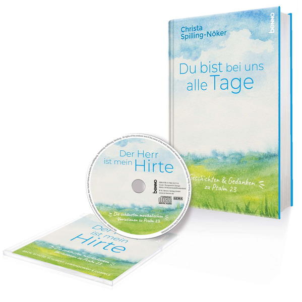 Psalm 23 ist der Lieblingspsalm vieler Menschen. Er begleitet uns durch die Höhen und Tiefen des Lebens. Wie sehr er in das Leben einzelner Menschen hineinwirkt, das machen die modernen Geschichten dieses Buches deutlich. Auf spannende und einfühlsame Weise erzählt Christa Spilling-Nöker von einer jungen Frau, die ein Unrecht wiedergutmacht, nachdem sie der Psalm ins Grübeln gebracht hat, von dem Freundeskreis, der die an Krebs erkrankte Freundin durch das finstere Tal der Chemotherapie begleitet, von der Bewohnerin des Seniorenheims, die ein Zuhause sucht … Die Geschichten geben Antwort darauf, was das heute heißen kann: »Der Herr ist mein Hirte …«. Alle Erzählungen sind wundervoll mit Aquarellzeichnungen untermalt. Auf der CD sind unterschiedlichste Vertonungen des Psalms 23 zu hören: von J. S. Bach über Franz Schubert bis zu Gospelsongs ist für jeden Geschmack etwas dabei. Die Auswahl der Musikstücke hat die Autorin anhand Ihrer Lieblingsmusik getroffen. (CD: Laufzeit: 33:09 Minuten)-ermutigende Geschichten und Meditationen zu Psalm 23-praktische Lebenshilfe von der erfahrenen und beliebten Seelsorgerin, Pfarrerin und Autorin-modern und sensibel illustriert mit Aquarellen-CD mit persönlichen Lieblingsmelodien der Autorin: Vertonungen des Psalms 23 von J. S. Bach bis zu Gospelsongs