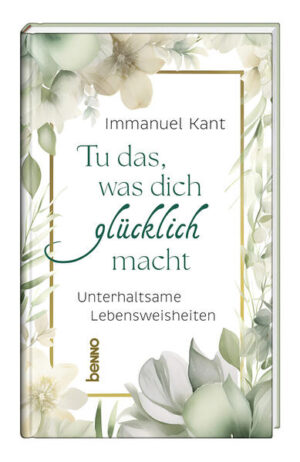 Hervorgehoben in großer Schrift und gefasst von schönen, floralen Rahmen sind die Lebensweisheiten Immanuel Kants ein wahrer Lesegenuss für alle Kant-Kenner und solche, die es werden wollen. Lassen Sie sich inspirieren und überraschen, denn auch zu Glück, Liebe, Humor und Hoffnung wusste Kant Kluges zu sagen. Freuen Sie sich auf eine Sammlung der populärsten Gedanken Kants aus Philosophie, Ethik und Religion. Voll Lebensweisheit und praktischer Lebenshilfe. • das Geschenkbuch zum Immanuel-Kant-Jubiläum am 22. April 2024 • zum 300. Geburtstag des großen deutschen Philosophen • kurze, prägnante Gedanken und Lebensweisheiten