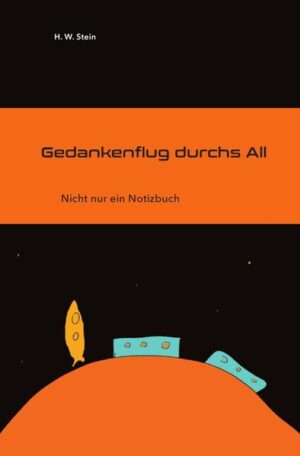 Ein Notizbuch mit eingestreuten lustigen Weltraumgeschichten über ein kleines Raumschiff das per Gedankenkraft reist. Erfunden wurde dieser Antrieb von schwäbischen Landfrauen. Illustrationen begleiten die Geschichten. Das Buch soll dank seiner vielen freien Notizbuchseiten zum Erfinden eigener Geschichten einladen. Unlinierte Seiten bitten Platz für Zeichnungen. Im Rückteil gibt es Kalendarien für 2018, 2019, 2020.