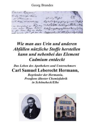 In dem Buch wird das Leben des Begründers eines der ältesten Chemie-Betriebe Deutschlands, der Hermania, beschrieben. Carl Samuel Leberecht Hermann war ein bedeutender Unternehmer und Chemiker. Ihm gelang es aus Abfällen wichtige chemische Produkte zu gewinnen. Er entdeckte das chemische Elemt Cadmium. Hermann war befreundet mit dem preußischen Minister Struensee und mit Sophie von La Roche.