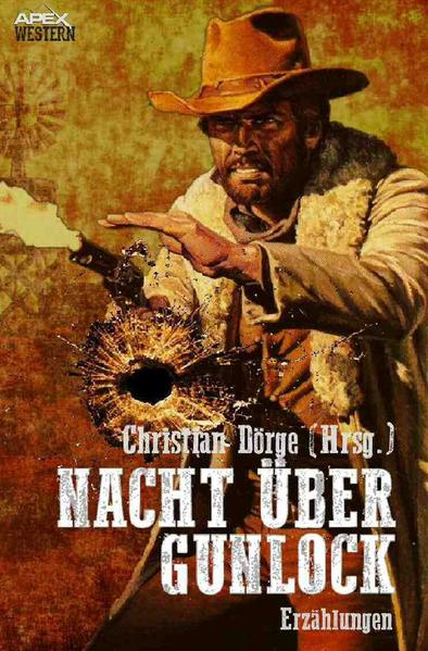 NACHT ÜBER GUNLOCK, zusammengestellt und herausgegeben von Christian Dörge, versammelt 40 erstklassige Western-Erzählungen US-amerikanischen Spitzen-Autoren und -Autorinnen, u.a. von Louis L'Amour, Gordon D. Shirreffs, Judy Alter, Ernest Haycox, Jeffrey M. Wallmann, Ray Hogan, Elmore Leonard, Gary McCarthy, Wayne D. Overholser und Jeanne Williams. NACHT ÜBER GUNLOCK wird ergänzt durch ein Essay von Dr. Karl Jürgen Roth.