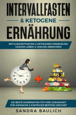 In diesem Buch erhalten Sie alle Informationen für ein perfektes Intervallfasten und der ketogenen Ernährung (inkl. Bonus: Low Carb Rezepte). Sie erhalten die besten Informationen, um kinderleicht abzunehmen und für eine gesunde Lebensweise. Sie werden genau erfahren, wie das Intervallfasten und die Diätformen funktionieren. Den Biorhythmus zu nutzen ist die vielleicht einfachste Methode, um Gewicht zu verlieren ohne große Anstrengung oder Hungergefühl. Aktuelle Studien und Ernährungsforschungen bestätigen den positiven Effekt einer ketogenen Ernährung. Mit vielen gesunden Fetten und wenig Kohlenhydraten ist sie der Schlüssel zu einem längeren und gesünderen Leben. Untersuchungen zeigen außerdem, dass sich die Umstellung auf eine ketogene Ernährung auch bei Migräne und verschiedenen Stoffwechselstörungen in vielen Fällen positiv auswirkt. Dieses Buch enthält alle wichtige Grundlagen und Informationen, um den Weg in das Intervallfasten und in die ketogene Ernährung sicher zu starten. Das beste ist, man kann sofort starten. Befolgen Sie einfach den Anweisungen in diesem Buch.