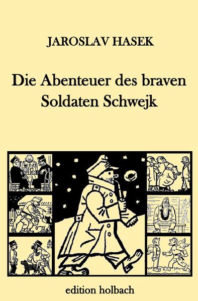 «Der brave Soldat Schwejk» ist ein unvollendeter, antimilitaristischer und satirischer Schelmenroman von Jaroslav Hašek (1883-1923). Schwejk (tschechisch Švejk) ist ein typischer Prager Charakter, der sich mit List und Witz durchs Leben schlägt und sich als Soldat der österreichisch-ungarischen Armee im Ersten Weltkrieg mit Chuzpe vor dem Kriegseinsatz zu drücken versucht. Während der Nazi-Okkupation im Zweiten Weltkrieg war die Schwejk-Lektüre im besetzten Böhmen und Mähren so etwas wie ein nationaler Trost für die unterdrückte Nation, während gleichzeitig mancher Wehrmachtssoldat seine deutsche Schwejk-Ausgabe im Tornister an die Front trug.