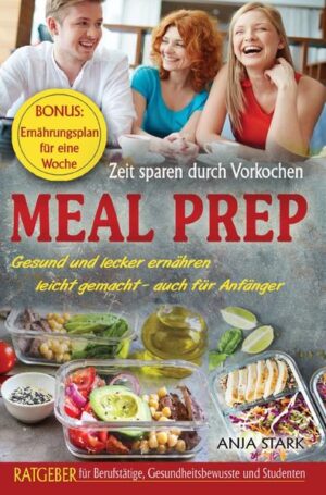 Hast Du auch keine Zeit zum Kochen und willst dich trotzdem gesund ernähren? Endlich sind die Bereiche „gesund ernähren“ und „keine Zeit haben“ kombinierbar. Stelle dir folgende Fragen: Bist Du auch jemand, der es leid ist, sich von ungesundem Fast Food oder Fertigprodukten zu ernähren, wenn er außer Haus ist? Hast Du auch keine Lust, stundenlang in der Woche am Herd zu stehen und zu kochen? Wenn es dir auch so geht, dann ist dieses Buch genau richtig für dich! In diesem Ratgeber zeigt dir die Autorin folgendes: - wie durch Meal Prepping wöchentlich Stunden gespart werden können - wie Geld gespart werden kann - wie eine gesunde Ernährung möglich ist - wie Stress durch Meal Prepping reduziert werden kann - welche Lebensmittel besonders geeignet sind - wie eine abwechslungsreiche Ernährung funktioniert - wie Du durch Meal Prepping Gewicht reduzieren kannst - BONUS: Meal Prepping Wochenplan Erziele Erfolge, die Du sofort in die Praxis umsetzen kannst! Noch nie war es so einfach, sich schnell gesund zu ernähren!