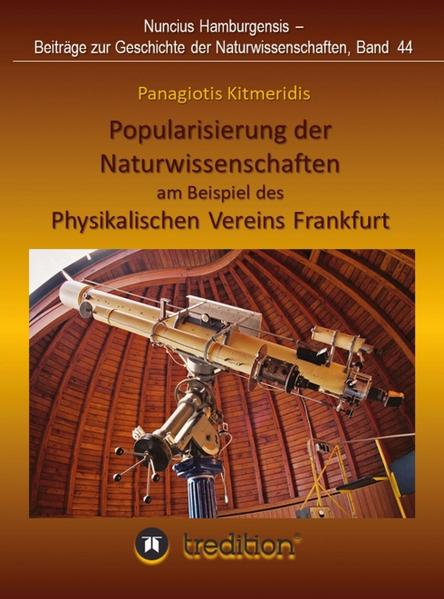 Das vorliegende Werk von Panagiotis Kitmeridis verbindet geschickt theoretische Überlegungen zur Entwicklung der Popularisierung mit gesellschaftlichen Zusammenhängen. Diskutiert wird die sich entwickelnde Wissenskultur, die wachsende Bildung breiterer Schichten in Zusammenhang mit dem Aufschwung der Naturwissenschaften und der Industriealisierung im 19. Jahrhundert in Deutschland. Im Zentrum steht neben der Senckenbergischen Naturforschenden Gesellschaft mit Museum (1817) der Physikalische Verein (1824) mit einem breiten Spektrum von Themen aus der Astronomie, Physik, Chemie, Technik, Meteorologie. 1877 wurde eine eigenständige Astronomische Abteilung gegründet. Seit 1907 gibt es die Sternwarte mit einem 8'' Refraktor. 1913 wurde ein wissenschaftliches Planeten-Institut zur Berechnung von Bahnen von Kleinplaneten ins Leben gerufen. Der lange Weg bis zur Gründung der Stiftungsuniversität Frankfurt (1912) mit fünf Fakultäten ohne Theologische Fakultät wird geschildert