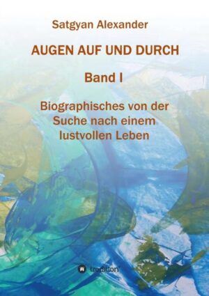 Die Autobiographie erzählt in vielen kleinen Sequenzen das alltägliche Leben eines Mannes aus dem letzten Jahrhundert. Um dem Leser ein überschaubares Lesevergnügen zu bieten, wurde eine Dreiteilung des umfangreichen, im Jahr 2011 verfassten Werkes unter Berücksichtigung von abgeschlossenen Zeitabschnitten vorgenommen. Im 1. Band berichtet der Autor in lebhaften, sinnlich erfahrbaren Bildern von der Zeit des Krieges um Berlin, von der Jugendzeit, von ersten sexuellen Verführungen, der ersten Ehe und dem Alltag als angestellter Architekt in der geteilten Stadt. Im 2. Band werden die wilden 60er und 70er Jahre lebendig, Partys, die Abkehr von der Familie, eine zweite Ehe, sexuelle Affären, Canabisrausch, berufliche Herausforderungen und eine monatelange Reise nach Afghanistan im VW Bus. Der 3 Band thematisiert die persönliche Veränderung des Protagonisten durch Reisen zu spirituellen Orten in Indien und Marokko der 80er Jahre und Erfahrungen mit alternativen Therapieformen der 90er, die er als Leiter und Therapeut eines Instituts ´Centrum für bewusstes Leben´ - CBL machte. Um die Wahrnehmungen und Gefühle des Protagonisten im Verlauf der Entwicklung adäquat zu beschreiben, wählte der Autor für jeden Zeitabschnitt eine eigene Ausdrucksweise. Das Werk, AUGEN AUF UND DURCH bringt dem Leser einen Mann nahe, der, wie viele aus seiner Generation vaterlos aufwuchs und fast “ohne Eigenschaften“ nach der Maxime lebte: Entscheide dich nach dem Lustprinzip.