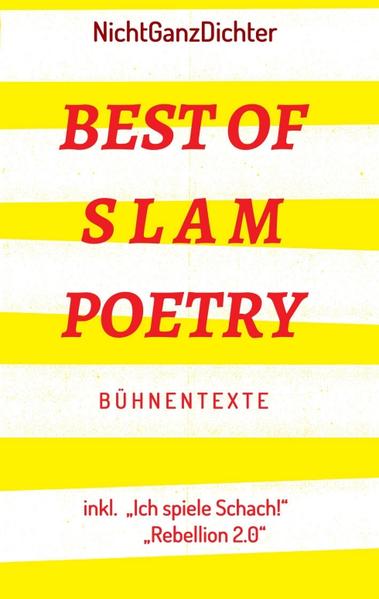 NichtGanzDichter… dieser Name ist Programm! „Originell, speziell, schwerstbegabt“, so lautet die Devise! Seit 2008 tritt der umtriebige Künstler bei Poetry Slams und Lesungen auf. In seiner Rolle als rappender Schachspieler „MC Mate“ ist er längst einem breiteren Publikum bekannt. Auch geigt er, ganz im Stile eines verzweifelnden Streetworkers, seinen „Homies“ die Meinung wenn er nicht gerade ein Loblied auf die „erotischste Großstadt Deutschlands“ singt, die da wäre: Ludwigshafen! Doch auch die nachdenklicheren Töne kommen im überaus vielseitigen Schaffen des Naturwissenschaftlers und Journalisten nicht zu kurz: Sei es eine Zustandsbeschreibung unserer schönen, neuen und bösen Welt, der Aufruf zu einer Rebellion 2.0, der lautstarke Zusammenprall der Geschlechter auf der Bühne oder die ewige Sehnsucht nach Liebe. Rund 50 Podestplätze bei Poetry Slams von Berlin bis Germersheim stehen für den nicht ganz Dichten bisher zu Buche. Die 30 besten Bühnentexte sind Gegenstand dieser nun erweiterten Sammlung!