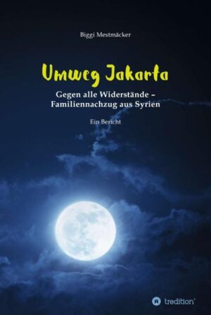 'Umweg Jakarta' ist ein authentischer Bericht über die nervenaufreibende Organisation einer Familienzusammenführung. Gegen alle Widerstände ist es der Autorin gelungen, eine Frau und ihren 10jährigen Sohn von Damaskus in Syrien über Jakarta in Indonesien nach Deutschland zu bringen. Gleichzeitig erfährt der Leser einiges über das Leben und Leiden eines syrischen Familienvaters in seinem ersten Jahr in Deutschland, wohin er aus dem Krieg in seiner Heimat geflohen war, um seiner Familie eine Zukunft zu schaffen. Am Ende der Geschichte bleiben eine Frage - warum macht es Deutschland den nachzugsberechtigten Familien so schwer, ein Visum zu erhalten? - und eine Erkenntnis: Ohne Hilfe sind die Neuankömmlinge hilflos und Integration ist ohne Unterstützung von uns Deutschen nicht möglich. Wir müssen aufeinander zugehen, wenn es gelingen soll. Wie ein Symbol für diese Erkenntnis steht die Tatsache, dass 'Umweg Jakarta' in einer zweisprachigen Version (dt./arab.) erhältlich ist. Zwei Sprachen, wie sie unterschiedlicher nicht sein könnten - nach 140, bzw. 116 Seiten begegnen sie einander. Ein Buch, das von vorne und hinten beginnt. Eine Geschichte, die aus zwei Familien eine gemacht hat.