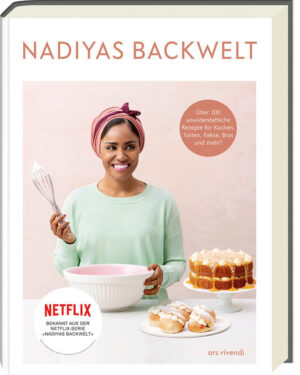 Nadiya liebt es zu backen! In ihrer gleichnamigen Netflix-Serie zeigt sie ihren Fans in jeder Folge neue süße und auch herzhafte Kreationen aus dem Ofen, die in diesem Backbuch nun nachzulesen sind. Innovative und trotzdem simple Kuchenrezepte wie Heidelbeer-Scone-Pizza mit Lavendel, festliche Torten wie die Mango-Kokos-Joghurt-Torte mit Buttercreme und knuspriges Kaffeegebäck wie Himbeer-Amaretti-Kekse wechseln sich ab mit herzhaften Ofengerichten wie Lachs-Dill-Focaccia oder Blumenkohl-Käse-Lasagne. Selbst Queen Elizabeth durfte sich schon einmal über einen Geburtstagskuchen von Nadiya freuen!