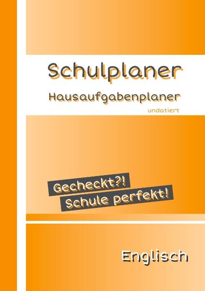 Der ideale Schülerplaner für alle, die im täglichen Schulalltag Probleme haben die englischen Zeitformen richtig anzuwenden. Deshalb werden die 12 wichtigsten, englischen Zeitformen grammatikalisch erläutert. Undatierter Schulplaner - Hausaufgabenplaner - Hausaufgabenheft für Schüler ab der 5. Klasse bis zur 12. / 13. Klasse. Der Hausaufgabenplaner bietet Platz für Einträge während 40 Schulwochen und ist somit für ein ganzes Schuljahr ausreichend. Da der Schulplaner undatiert ist, kann man mit dem Wochenplaner das ganze Jahr über beginnen. Format DIN A5, Paperback, Papier 90g weiß. Der Schulplaner beinhaltet: · Jahresplaner undatiert · Wochenplaner undatiert: 1 Woche auf 2 Seiten, Montag bis Sonntag · 2 Stundenpläne (einen für jedes Schulhalbjahr · 2 Notenlisten (eine für jedes Schulhalbjahr) · Geburtstagskalender · Grammatikalische Erläuterungen der 12 wichtigsten, englischen Zeitformen aus dem Schulalltag in farblicher Darstellung (z.B. Simple Present, Present Progressive, Simple Past, Present Perfect, Present Perfect Progressive, Going-to-future, Will-future und viele mehr). · Konjugationsbeispiele für alle Zeitformen · Liste der unregelmäßigen, englischen Verben.