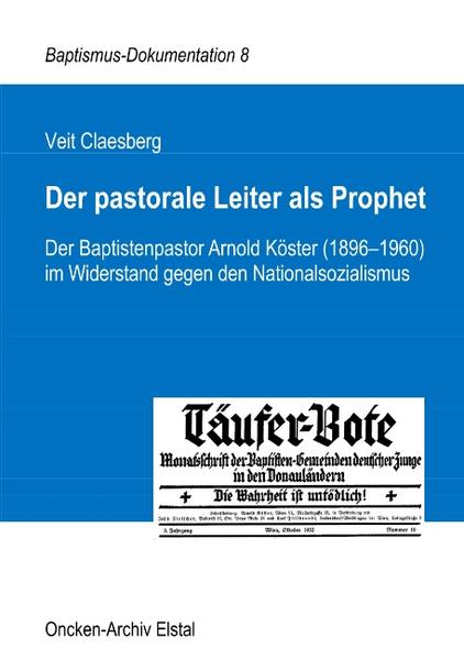 Arnold Köster gilt als einer der kontinuierlichsten und schärfsten Kritiker des Nationalsozialismus. Während des "Dritten Reiches" vermittelte er seiner Baptistengemeinde in Wien und weit darüber hinaus Orientierung und Hoffnung. Seine Predigten verliehen seinem pastoralen Leitungsdienst prophetische Züge. Für den vorliegenden Band konnte der Autor aus einem umfangreichen Fundus gut erhaltener Predigtskripte Kösters schöpfen. Er bringt diese Inhalte ins Gespräch mit neueren Entwürfen pastoraler und prophetischer Leitungskonzepte. Es gelingt ihm, historische und pastorale Theologie miteinander zu verknüpfen und auf ethisch-theologische Fragestellungen zu beziehen. Ein wichtiger Impuls für pastorale Verantwortung in aktuellen gesellschaftlichen Herausforderungen.