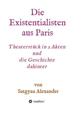 Die Existentialisten aus Paris, ein Theaterstück, das Anfang der sechziger Jahre von einem unbekannten Autor verfasst wurde, spielt im Jahre 1961. Samuel Beckett war von Simone de Beauvoir eingeladen worden, eine Woche zusammen mit Jean-Paul Sartre und dem Geist von Albert Camus in einer Villa in Südfrankreich zu verbringen. In 12 Szenen wird der Leser im O-Ton mit den persönlichen Beweggründen, Motiven und den Wurzeln der Protagonisten konfrontiert und nimmt an deren aktuellen Konflikten teil. Es war jene Zeit, in der sich Sartre von Simone de Beauvoir löste und eine Jüngere an ihre Stelle setzte und die Algerienkrise dermaßen eskalierte, dass Paris vorübergehend von französischen Generälen aus Algerien besetzt wurde. Die Geschichte dahinter: Das Manuskript wurde im Jahr 2011 von einer Journalistin in einem Antiquariat in Paris entdeckt. Sie übersetzte das Werk und schenkte es einem Freund des Existenzialismus in Berlin, der zusammen mit ihr und einem weiteren Liebhaber dieser Philosophie gleich mit der Lesung begann. Sie lasen fasziniert die Hälfte der 22 Szenen und diskutierten in unterhaltsamen Breaks die persönlichen Eigenarten der Protagonisten und die gesellschaftspolitischen Hintergründe der 60ger Jahre. Einige Monate später traf das Trio mit Freunden In Portugal zusammen, um den 2.Teil zu lesen und zu diskutieren, auch die Szenen, die im Stück fehlen, jedoch zum Verständnis der Geschichte beitragen. Abschließend bewerteten sie in einem heftigen Disput das Werk und beschlossen die Publikation in dieser gekürzten Fassung.