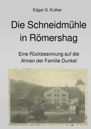 500 Jahre Geschichte eines Ortsteils von Bad Brückenau in der Rhön bündeln sich in einem Gebäude, das ursprünglich als Zehntscheune errichtet seine Bestimmung als Schneidmühle fand. Edgar G. Kuther, über seine Mutter, eine geborene Dunkel, mit der Mühle von Kindheitstagen an vertraut, erzählt ihre Geschichte als Familiensaga. 40 Jahre nach dem Abriss der Schneidmühle rettet Ulrich Kuther die Aufzeichnungen vor dem Vergessen im Keller. Damit macht er sie für die Ortsgeschichte Römershags zugänglich. Die Reise geht zurück in die Geschichte des Klosters Fulda, das gegen die Begehrlichkeiten des Würzburger Nachbarbischofs und zur Sicherung der eigenen Handelswege Befestigungen anlegen ließ, zu denen die Talburg aus dem 12. Jahrhundert zählt, um die herum als Gutshof der Kern Römershags entstand. Die Familiensaga kreuzt sich mit der Ortsgeschichte in den napoleonischen Wirren, als der Urahn Georg Dunkel Schultheiß der Gemeinde ist. An ihn erinnert das Kreuz auf dem Römershager Friedhof, so wie das Kreuz im "Anstaltswäldchen" von seinem Sohn Kaspar Dunkel gestiftet ist. In der nächsten Generationen tauchen mit Josef Dunkel, dem "Alten vom Berg" die Bezüge zur sagenhafte Mettermich mit ihrer keltischen Burg auf und Römershag wird im Zuge der altkatholischen Reaktion auf das 1. Vatikanische Konzil mit ihm zum "Döllinger-Nest". In der Blütezeit der Schneidmühle unter Luitpold Dunkel wird eine Eisenbahntrasse von Bad Brückenau über Römershag und über die Mettermich nach Bad Kissingen zwar knapp verfehlt, aber neue Technik hält in Gestalt einer Wasserleitung und durch die von der Mühle ausgehenden Elektrifizierung Einzug. Danach beschreibt die Familiensaga etwas wie den tragischen Niedergang der Familie, der sein äußeres Zeichen im Abriss der Schneidmühle findet. Nach der Auferstehung der Mühle durch die ihr gewidmete Website erscheint das Buch rechtzeitig zur Aufstellung der ersten Tafel "Historisches Römershag" am alten Standort zwischen Schloss und heutigem Gymnasium.