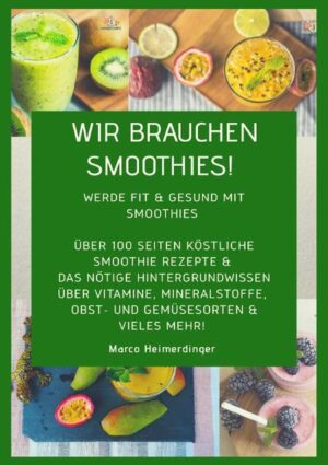 Wir brauchen Smoothies! Werde fit & gesund mit Smoothies. Auf über 100 Seiten erwarten Dich über 30 köstliche & gesunde Smoothie Rezepte. Du wirst nicht nur fit & gesund durch Smoothies, sondern Du bekommst auch das nötige Hintergrundwissen über Vitamine, Mineralstoffe, Frucht- und Traubenzucker, Obst- und Gemüsesorten, Ballaststoffe & Eiweiß. Du wirst Deinen Körper besser kennenlernen.Jetzt kommt mein exklusives Angebot an Dich! Wenn Du das Buch "Wir brauchen Smoothies!" kaufst, erhältst Du auf der letzten Seite des Buches einen Link auf meinen Blog www.feinschmeckerkompass.de/..... mit einem Passwort, dort kannst Du Dir das exklusive eBook sicher und kostenlos herunterladen! Das eBook bekommst Du in Farbe und als PDF-Datei mit 120 DINA4 Seiten. Ist das ein tolles und exklusives Angebot? Dann schlage jetzt zu!!Viel Spaß beim genießen! Dein Feinschmeckerkompass Kundenmeinungen die das Buch bereits gekauft haben: 1. Kundin: Also eins kann ich jetzt schon sagen das ist ja unglaublich umfangreich und informativ!! Klasse!! Vielen Dank und liebe Grüße Martina 2. Kundin: Es ist übersichtlich aufgebaut. Das 1x1 der Vitamine und Nährstoffe werden kinderleicht vermittelt. Besonders die Smoothie Rezepte sind super lecker und sehr gesund. Ich kann das Buch jedem weiterempfehlen. Vielen Dank und Liebe Grüße Laura.