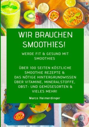 Wir brauchen Smoothies! Werde fit & gesund mit Smoothies. Auf über 100 Seiten erwarten Dich über 30 köstliche & gesunde Smoothie Rezepte. Du wirst nicht nur fit & gesund durch Smoothies, sondern Du bekommst auch das nötige Hintergrundwissen über Vitamine, Mineralstoffe, Frucht- und Traubenzucker, Obst- und Gemüsesorten, Ballaststoffe & Eiweiß. Du wirst Deinen Körper besser kennenlernen. Über den Autor Marco Heimerdinger Mein Name ist Marco Heimerdinger und ich bin Gründer von Feinschmeckerkompass. Die Liebe am Essen, das kreieren neuer Gerichte und Rezepte ist eine Leidenschaft von mir. Aber nicht nur das Essen an sich, sondern auch das Hintergrundwissen über unseren Körper und die tollen Lebensmittel, die wir auf unserem Planeten haben, faszinieren mich. Ich möchte Dir mein Wissen und meine Rezepte weitergeben. Wichtig finde ich auch sich die Zeit für das Kochen und Essen zu nehmen, um sich noch mehr Lebensqualität zu schenken! Viel Spaß beim Weiterbilden und Guten Appetit Dein Marco Heimerdinger