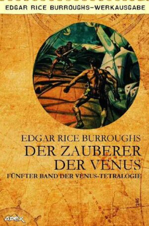 Mit den bisherigen vier Bänden lagen alle zu Lebzeiten des Autors veröffentlichten Venus-Geschichten in Buchform vor. 1964 sollte noch eine weitere, bis dahin unveröffentlichte Geschichte mit dem Titel THE WIZARD OF VENUS folgen. Diese Geschichte stellt heute den fünften und letzten Band der Amtor-Saga dar. In diesem letzten Abenteuer befinden sich Carson Napier und seine Gefährtin, Prinzessin Duare, auf dem Weg zum Königreich von Korva, um dort ein Leben in Frieden zu verbringen. Doch die Beschaulichkeit sollte für Carson nur von kurzer Dauer sein. Als der tatendurstige Terraner einen Routine-Testflug mit seiner Flugzeugkonstruktion durchführt, befindet er sich unversehens in einem neuem Abenteuer - in dem ein Misserfolg den Tod bedeuten würde... Der Amtor- oder Venus-Zyklus von Edgar Rice Burroughs gehört zu den bekanntesten Science-Fiction-Romanen des TARZAN-Autors. In seiner Reihe APEX SF-KLASSIKER veröffentlicht der Apex-Verlag die ersten vier Romane als durchgesehene Neu-Ausgaben (in der Übersetzung von Thomas Schlück). Der fünfte Band, DER ZAUBERER DER VENUS (übersetzt von Irene Holicki), ergänzt um ein Vorwort von Richard Lupoff und die Novelle PIRATENBLUT, erscheint als deutsche Erstveröffentlichung.