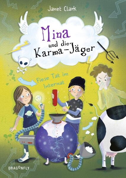 Geist mit Karma- Problem trifft auf echte Girl- Power- der 2. Teil der Erfolgsserie Achtung! Karmalevel 014/100 Stufe: Doppelt ekelig- besoffene Kopflaus Julius' Motto lautet: Gut ist, was mir guttut. Kein Wunder, dass er so nicht in den Himmel kommt. Um sein Karma aufzupeppen, muss er Missionen erfüllen, die er von ganz oben auf sein Himmelshandy geschickt bekommt. So weit, so verrückt. Das findet auch Mina. Sie ist die Einzige, die Julius sehen kann. Und die Einzige, die ihm helfen kann, am Ende vielleicht doch noch im Himmel zu landen. Ihr neuer Auftrag führt die Karma- Jäger zu einem Erfinderwettbewerb im Rosen- Internat, wo so einiges nicht mit rechten Dingen zugeht … Bestsellerautorin Janet Clark schreibt erstmals für Kinder: Eine Reihe über die Freude am Eigensinn, die schwere Frage nach Gerechtigkeit und warum sie sich trotzdem lohnt