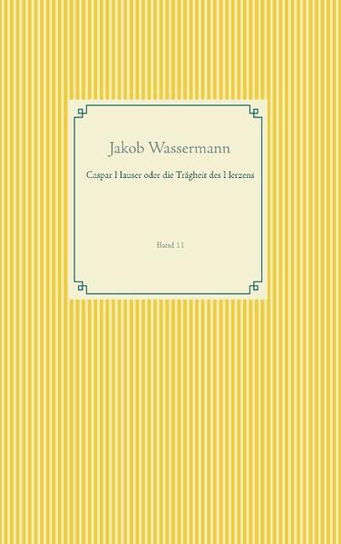 Auf den Grabstein schrieb man: "Hier liegt Kaspar Hauser, Rätsel seiner Zeit, unbekannt die Herkunft, geheimnisvoll der Tod 1833." Die letzten 6 Jahre dieses rätselhaften Lebens erzählt Jakob Wassermann in seinem Roman. Caspar Hauser tauchte am 26. Mai 1828 als etwa 16 jähriger Jugendlicher in Nürnberg auf. Anscheinend geistig zurückgeblieben konnte er kaum sprechen und schreiben, machte aber gute Fortschritte, nachdem Gymnasialprofessor Daumer sich seiner angenommen hatte. Bis heute konnte seine tatsächliche Herkunft nicht abschließend geklärt werden. Auch sein Tod gibt Rätsel auf.