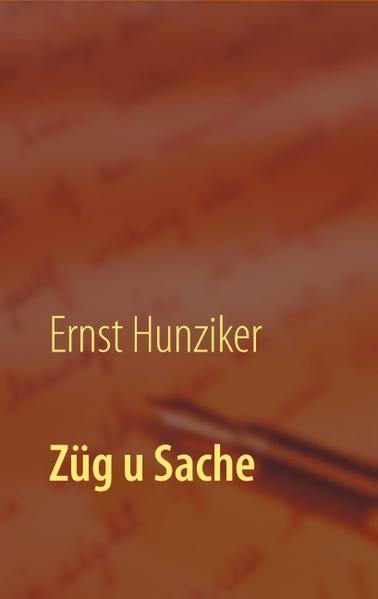 We me mit offene Ouge dür ds Läbe geit, de gseht me verschidene Züg. U we me de öppe einisch no d Seel e chli lat la weide u d Phantasie lat la galoppiere, de chöme eim Sache i Sinn. Settigs Züg u settegi Sache stöh i däm Büechli, wo dir vor nech heit. Churzgschichte, wo mängisch luschtig sy u mängisch o e chli trurig mache. Wo aber o kritisch u schreg chöi sy. U öppe einisch chönnte si eim sogar e chli chutzele, wes ne de grad drum isch ...