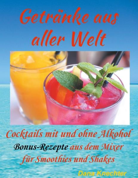 An alle experimentierfreudigen Genießer In diesem Buch Getränke aus aller Welt finden Sie im 1. Kapitel die beliebtesten Cocktail-Rezepte mit Alkohol, die Sie schnell in der heimischen Bar nach mixen können. Für jeden Geschmack finden Sie alphabetisch sortierte Cocktail-Rezepte. Wie zum Beispiel die bekannten Klassiker wie Apple Martini, Bloody Mary, Caipirinha (Pitu), Fluch der Karibik, Jack the Ripper, Jägermeister-Eistee, Kuemmerling Kick, Margarita, Pina Colada, Tequila Sunrise, Wodka Red Bull und viele andere. Jede Party braucht auch immer die richtigen Getränke! Mit dieser Sammlung von Getränken aus aller Welt werden Ihnen die Ideen niemals ausgehen. Die Auswahl in diesem Buch ist einfach riesig! Freuen Sie sich auf Cocktail- und Longdrinkklassiker. Mit unseren Rezepten kommt Abwechslung in die heimische Cocktailbar. Dieses Buch bietet eine umfangreiche Sammlung verlockender Cocktailrezepte, die vielen Abbildungen helfen bei der Wahl der Cocktails. Die Bilder können Abweichungen haben, es kommt auf die Zubereitung und die Dekoration an. Im 2. Kapitel des Buches finden Sie Rezepte ohne Alkohol. Diese alkoholfreien Cocktails für jeden Anlass werden Sie begeistern, für Sie und Ihre heranwachsenden Kinder wird jede Party der Knüller. Sie und Ihre Gäste werden überrascht sein, in wie vielen Cocktails kein Alkohol enthalten ist und was Ihnen Zuhause für tolle Drinks gelingen werden. Natürlich sind auch in diesem Kapitel die Rezepte alphabetisch sortiert. Um ein paar Beispiele zu nennen, finden Sie die bekannten Klassiker wie Coconut Kiss, Erdbeer frappe, Fruchtpunch, Golden Ginger und viele mehr. Die Wahl der Gläser ist Ihrer Fantasie überlassen, die abgebildeten Gläser sind nur Vorschläge. Die Mengenangaben sind in der Regel für einen Cocktail angegeben, es sei denn die Personenzahl steht daneben. Im 3. Kapitel finden Sie leicht nachzumachende Getränke-Rezepte aus dem Mixer. Diese Shakes und Smoothies sind alle alkoholfrei. Sie werden Ihre wahre Freude beim Zubereiten dieser tollen Getränke haben. Für jeden Geschmack, ob mit oder ohne Alkohol, als Shake oder Smoothie ist für Jeden das passende dabei. Wir wünschen Ihnen viel Spaß beim selber mixen. Sie werden auf der nächsten Party das Highlight sein.