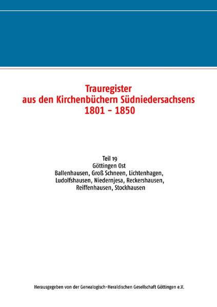 Trauregister aus den Kirchenbüchern Südniedersachsens 1801 - 1850 | Bundesamt für magische Wesen