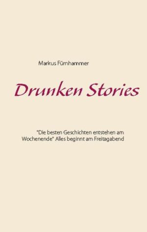 Das Wochenende ist die beste Zeit der Woche. Es ist die Zeit, wo sich das Leben von einer anderen Seite zeigt. Drunken Stories ist ein Werk, welches an die unzähligen Geschichten erinnern soll, welche an den Wochenenden entstanden sind. Eine Fantasiereise durch die verschiedenen Schicksale jener, die gerne ein Wochenende bei einem Glas vom Besten in einer Bar verbrachten. Neben Spaß, wilden Trinkgelage dürfen tiefsinnige Gedankengänge nicht fehlen. Auf das die Wochenenden niemals enden.