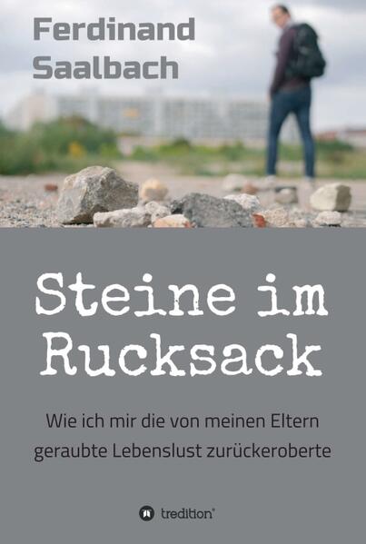 "Steine im Rucksack" ist die autobiografische Aufarbeitung einer psychoanalytischen Therapie und der Erkenntnisse, die im Rahmen dieser ans Tageslicht kamen.Ferdinand Saalbach erzählt davon, wie er jahrelang augenscheinlich erfolgreich durchs Leben tigerte und mit Karriere, Frauen und einer Weltreise seine Umwelt beeindruckte, aber immer irgendwie unsympathisch wirkte. Bis er zusammenbrach und sich im Rahmen einer Psychoanalyse seinen Lebensthemen stellte. Erst im Laufe der Therapie erkannte er, dass er trotz elterlichen Wohlstands verwahrlost aufgewachsen war und von seiner eigenen Mutter sexuell missbraucht wurde.„Steine im Rucksack“ ist die wahre und autobiografische Erzählung des Lebens von Ferdinand Saalbach. Er macht dabei durch Detailfülle, schmerzhafte Nähe und beklemmende Intimität das ganze Leid, die Grausamkeit der Täter und seinen eigenen Schmerz spürbar.Es ist ein Buch für Menschen, die von Erfolg, Geld und Statussymbolen getrieben sind. Es soll sie ermutigen, auf die eigene Geschichte zu schauen. Es ist aber auch ein Buch für Eltern, die hierdurch erkennen können, wie mächtig ihr Einfluss auf ihre Kinder ist.