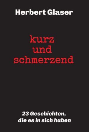 Spannend, fantasievoll, bewegend, aber vor allem überraschend, präsentiert die vorliegende Anthologie erstmals sämtliche Kurzgeschichten von Herbert Glaser, dem Autor des erfolgreichen Romans „Neustart“. Beobachten Sie einen Mann, der versucht, seine Ehefrau vor einem Terroranschlag zu retten. Begleiten Sie einen zum Tode Verurteilten, der am Tag der Hinrichtung eine zweite Chance bekommt. Lernen Sie ein Wesen kennen, das mehr gelitten hat als jedes andere im Universum. Erleben Sie die Welt aus Sicht eines Fußabstreifers. Erfahren Sie, wie ein Todkranker zum Glauben findet. Freuen Sie sich über die erste Liebe zweier Kinder. Insgesamt 23 Storys aus den verschiedensten Genres laden zum Schmökern ein. Darunter die preisgekrönte Erzählung „Endspiel“. Der Autor versteht es ein ums andere Mal, den Leser in die Irre zu führen und die Wahrheit erst mit dem letzten Satz ans Licht zu bringen. Bei Glaser kann man sich eben nie sicher sein.