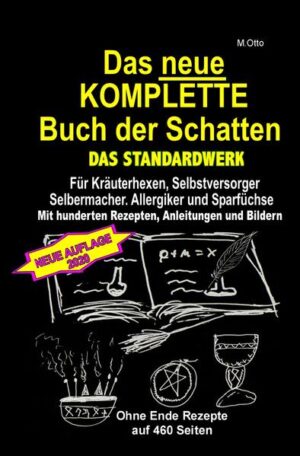 Dies ist die aktualisierte Ausgabe (Jahr 2020) mit noch mehr Rezepten, noch mehr Bildern und Anleitungen und somit rund 50 Seiten zusätzlich! Nun sind es 460 Seiten, vollgepackt mit Rezepten ohne Ende und man spart mehr als 50% gegenüber des Einzelkaufs der 6- teiligen Rezeptbuchreihe! Übrigens: dieses Buch gibt es auch als Luxusausgabe in edlem Hardcover! Dies ist die neueste Version des erfolgreichen Buches " Das komplette Buch der Schatten" jetzt mit rund 50 Seiten mit Rezepten zusätzlich, komplett überarbeitet und erweitert. Es sind nun rund 460 Seiten (+ ca.10 Seiten Verlags- Werbung am Ende des Buches) Sie lernen ganz leicht wie man Salben, Öle, Tinkturen, Seifen, Sirups, Hafermilch, Mandelmilch, Frischkäse, Erdnussbutter, Kräuterkissen und vieles, vieles mehr selber machen kann mit hunderten Rezepten!! "Dies ist die erneuerte und erweiterte Auflage 2020In diesem großen, mächtigen und schweren Werk, sind mehrere hundert Rezepte, Anleitungen, Bilder, übersichtliche Tabellen, dutzende Tee- Rezepte, klassische und außergewöhnliche Rezepte zur Herstellung von Salben, Ölen, Tinkturen, Shampoos, Seifen, Sirups, Mandelmilch, Hafermilch, Frischkäse, Nudeln, Erdnussbutter, Kräuterkissen und vielem mehr! Zusätzlich gibt es übersichtliche Tabellen zur Verwendung und Nutzen von ätherischen Ölen und Räuchermitteln, viele bebilderte Schritt für Schritt- Anleitungen für besonders leichtes Gelingen, einem kleinen Kräuterlexikon mit zusätzlichen Rezepten und vieles vieles mehr. Dieses wuchtige Werk lässt keine Wünsche übrig. Daher ist es ideal geeignet für alle Kräuterhexen, Selbstversorgerinnen, Selbermacherinnen, Allergikerinnen, Sparfüchsinnen, Gesundheitsbewusste und zur Krisenvorsorge!"Ein Muss für alle, die das Meiste und Beste aus Ihrer Zeit, Gesundheit und Geld herausholen wollen!