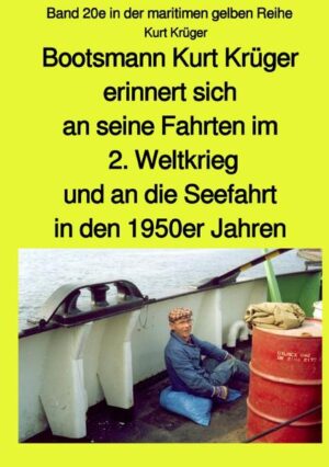 Jahrzehntelang waren die traumatischen Kriegserlebnisse verdrängt, bis ihm die Begegnung mit dem Dampfeisbrecher „STETTIN“ alles wieder in Erinnerung ruft. Die Sinnlosigkeit des totalen Krieges wird in den Lebenserinnerungen des späteren Bootsmanns Kurt Krüger deutlich. Der aus Ostpreußen stammende Kurt lernt auf Dampfern der DDG Hansa als Schiffsjunge bei teilweise sehr riskanten Fahrten auf der Ostsee und nach Norwegen die Seefahrt unter Kriegsbedingungen kennen. Später wird er von Bordeaux aus in der Biscaya bei Fahrten nach Spanien eingesetzt. Das Kriegsende erlebt er als Marineinfanterist und gerät an der Westfront in Gefangenschaft. Nach dem Kriege fährt Kurt Krüger bei der DDG Hansa - Bremen als Matrose, zunächst nach Rotsee und in den Persischen Golf, später als Bootsmann bei der Deutschen Levante Linie ins Mittelmeer und in der Kleinen Fahrt. - Aus Rezensionen: Ich bin immer wieder begeistert von der „Gelben Buchreihe“. Die Bände reißen einen einfach mit und vermitteln einem das Gefühl, mitten in den Besatzungen der Schiffe zu sein. Inzwischen habe ich ca. 20 Bände erworben und freue mich immer wieder, wenn ein neues Buch erscheint. oder: Sämtliche von Jürgen Ruszkowski aus Hamburg herausgegebene Bücher sind absolute Highlights der Seefahrts-Literatur. Dieser Band macht da keine Ausnahme. Sehr interessante und abwechslungsreiche Themen aus verschiedenen Zeitepochen, die mich von der ersten bis zur letzten Seite gefesselt haben! Man kann nur staunen, was der Mann in seinem Ruhestand schon veröffentlicht hat. Alle Achtung!