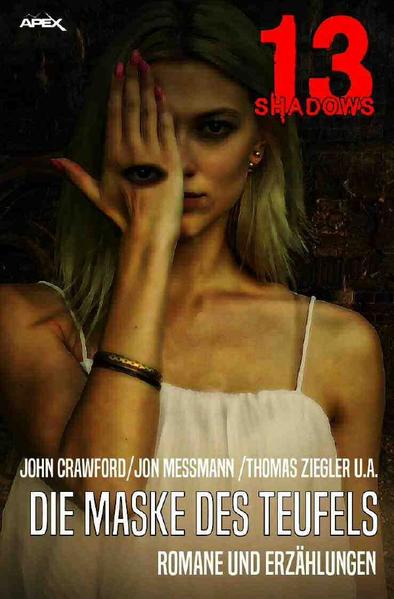 Das 13- SHADOWS- Paperback DIE MASKE DES TEUFELS enthält die Bände 26 bis 29 der Pulp- Horror- Reihe, die bislang nur als E- Book erhältlich waren: die Romane DIE DUNKLE LEGION von John Crawford, DIE TÖDLICHE TIEFE von Jon Messmann, DIE EISVAMPIRE von Thomas Ziegler sowie Erzählungen u. a. von Frederic Brown, Aleister Crowley, H. R. Wakefield und Dennis Wheatley. 13 SHADOWS die Horror- Reihe, die ganz in der Tradition legendärer Heftroman- Serien wie GESPENSTERKRIMI und VAMPIR- HORROR- ROMAN steht.