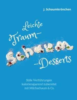 Kochen mit Kichererbsenwasser und Milchschaum - Klingt verrückt? Ist aber einfach und vor allem überraschend lecker! Auf schwere Schlagsahne und möglicherweise mit Salmonellen belastete Roheier können Sie zukünftig einfacher verzichten. 30 schaumige Genussideen bieten Ihnen eine tolle Ergänzung und neue Inspirationen für die ernährungsbewusste Küche. Fettarm, kaloriensparend und praktisch! Milcheis, Eistorte oder Sorbets entstehen ohne Eismaschine, Eispulver oder häufiges Umrühren. Auch ein raffiniertes Rezept für Milch-Blitzeis aus der Küchenmaschine fehlt nicht. Federleichte Nachspeisen wie Mousse au Chocolat, Bienenstich im Glas oder Pflaumentiramisu sorgen für den cremigen Genuss ohne Reue. - Alle Zutaten sind im Supermarkt erhältlich. - Mit Nährwertangaben für Kalorien und Fett Rezepte: Alexander und Kleopatra (Joghurtparfait) Bananofee Bienenstich im Glas   Cappuccino-Creme   Cassis, erfrischendes Eissplittertorte "Marlies" Erdbeerparfait Espresso-Eis Frucht-Blitzeis Granatapfelsorbet  Herrencreme mit Ingwer und Honig Himbeertraum Kaffee-Eis Karamell-Eis Kokos-Eis Mandarinen-Quarktorte Milcheis-Blitzeis Minzeis Mousse au Chocolat Orangensorbet   Orangen-Quarkeis mit Aprikosen Panna Cotta-Creme Piña Colada, frozen Pflaumentiramisu Schokoladeneis  Stachelbeer-Cranachan Stracciatella  Vanilleeis Vanilleeis aus vier Zutaten Zimteis Zitronensorbet