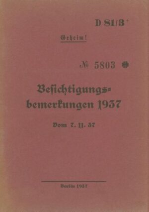 D 81/3+ Besichtigungsbemerkungen 1937 - Geheim | Bundesamt für magische Wesen