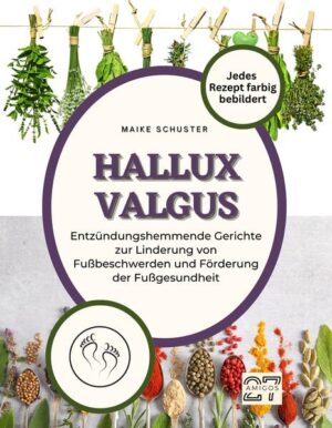 Hallux valgus - der Schrecken aller Fußgeplagten. Doch was ist das eigentlich? Jeder hat schon einmal von dieser schmerzhaften Fehlstellung der Großzehe gehört, bei der sich der Knochen im Fußgelenk abknickt. Schmerzhafte Entzündungen und eine eingeschränkte Beweglichkeit sind die Folge. Mit unseren einfachen Schritt-für-Schritt-Anleitungen lernst du, entzündungshemmende Gerichte zuzubereiten, die nicht nur deine Fußschmerzen lindern, sondern auch die allgemeine Gesundheit deiner Füße fördern. Keine komplizierten Rezepte oder mysteriöse Zutaten - wir verwenden nur frische, leicht erhältliche Zutaten, die dein Körper lieben wird. Und das Beste? Jedes Rezept ist farbig illustriert, so dass du nicht nur unseren bewährten Anweisungen folgen kannst, sondern auch deinen Augen etwas Gutes tust. Egal, ob du ein erfahrener Koch bist oder gerade erst anfängst, dieses Kochbuch ist für jeden geeignet. Lass dir dein Leben nicht vom Hallux valgus vermiesen. Bestelle jetzt unser Kochbuch und entdecke die heilende Kraft des Essens!