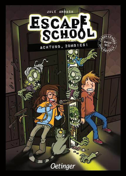 Die Zombies sind los! Halloween in der Escape School: Die Schülerinnen und Schüler feiern in gruseligen Kostümen und mit dabei sind natürlich auch die Leser:innen. Doch was ist das? Plötzlich stürmen echte Zombies die Party auf der Suche nach etwas Essbarem. Jetzt gilt es, die gruseligen Kreaturen wieder loszuwerden, bevor sie noch Appetit auf Menschen entwickeln. Wer hilft mit? Spannendes Escape- Rätsel für Kinder ab 7 Jahren. Packende Storyline und viele Rätsel, inklusive Rätsel- Postkarte. Perfekt geeignet, um Leseanfänger für das Lesen zu begeistern. In der Escape- School- Reihe sind bisher fünf Bände erschienen. Gelistet bei Antolin.