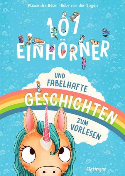 Magische Einhorn-Geschichten Die Welt der Einhörner ist eine fantastische Welt voller Magie. Wie sieht es dort eigentlich aus? Wie freundet man sich mit einem Einhorn an? Und wo machen Einhörner eigentlich Urlaub? All das erzählt die Bestsellerautorin Ruby van der Bogen in ihren zauberhaften Vorlesegeschichten für Kinder ab 4 Jahren. Ob von ihrem besten Freund, dem Einhorn Enno MacHorn, oder von ihrem magischen Häuschen in der Einhornwelt - das Buch steckt voller märchenhafter Geschichten und Bilder, die einen einzigartigen Einblick in das zauberhafte Universum der Einhörner geben. Zusätzlich erfahren Kinder, wie sie selbst zu kleinen Einhorntolog*innen werden und die Einhornwelt ganz einfach selbst erforschen können. Ein wunderbarer Vorlesespaß für große und kleine Einhorn-Fans und eine fantastische Reise in eine Welt voller Wunder! 101 Einhörner und fabelhafte Geschichten zum Vorlesen: Von Einhörnern empfohlen! Die Magie der Einhörner: Zauberhaftes Vorlesebuch mit fantastischen Einhorn-Geschichten und Illustrationen für Kinder ab 4 Jahren. Vorlesen und Wegträumen: Die fantasievollen Geschichten eignen sich perfekt für kuschelige Vorlesestunden. Die wunderbare Welt der Einhörner: Eine unterhaltsame Entdeckungsreise, die kleine Einhorn-Fans zu echten Einhorn-Expert*innen macht. Die Bestseller-Reihe: Mit wunderbaren Geschichten von Ruby van der Bogen und Einhorn-tastischen Bildern von Alexandra Helm. Das zauberhafte Vorlesebuch ist ein Muss für jedes Bücherregal kleiner Einhorn-Fans. Eine einzigartige Reise in die fantastische Welt der Einhörner und ein magisches Vorlesevergnügen für Familien mit Kindern ab 4 Jahren.