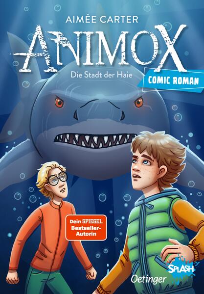 Animox Band 3 als actionreiche Comic-Geschichte Die spannenden Geschichten rund um die Welt der Animox endlich auch für jüngere Leser*innen! In "Animox Splash 3. Die Stadt der Haie", dem atemberaubenden dritten Band der Tierwandler-Saga von Aimée Carter, setzt Simon Thorn seine gefährliche Mission fort, die verschollenen Stücke der Waffe des legendären Bestienkönigs zu finden. Die fesselnde Geschichte wird modern und in einfacherer Sprache nacherzählt sowie mit zahlreichen Comic-Elementen angereichert. Auch für leseschwächere Kinder äußerst attraktiv. Ein Must-Have für alle Animox-Fans und solche, die es werden wollen! Animox als Comic-Roman 3. Die Stadt der Haie: Animox für jüngere Leser*innen Action, Abenteuer und Tierwandler: Band 3 der erfolgreichen Tierwandler-Reihe als leicht zu lesendes Comic-Buch für Kinder ab 8 Jahren. Mit Tieren sprechen: Die abenteuerliche Freundschaftsgeschichte rund um den jungen Gestaltwandler Simon entführt junge Fantasy-Fans in die geheimnisvollen Tiefen des Ozeans. Comic trifft Roman: Zahlreiche Comic-Elemente machen das Fantasy-Kinderbuch leicht zugänglich und schnell erfassbar. Zielgruppengerecht: Die beliebte Geschichte wird in einfacherer Sprache nacherzählt und ist so auch für leseschwächere Kinder gut verständlich. Faszination Animox: Der ideale Einstieg in die Bestseller-Reihe von Aimèe Carter für junge Animox-Fans. Ob Action, Abenteuer, Freundschaft oder Fantasy die Bücher von Oetinger SPLASH sind perfekt auf die Interessen und Lesefähigkeiten von Kindern ab 7 Jahren abgestimmt. Witzige Comic-Elemente machen die Geschichte lebendig. Kurze und leicht verständliche Texte erleichtern das Lesen. Tolle Illustrationen unterstützen das Textverständnis und machen jedes Buch zu einem visuellen Erlebnis. Hier macht Lesen lernen Spaß!