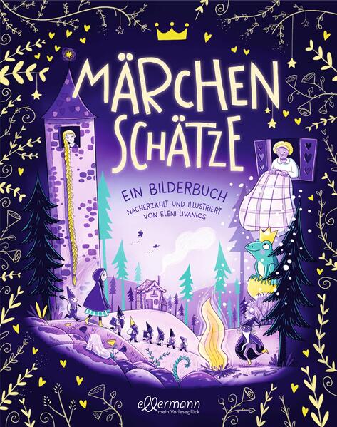 Feiert das Vorlesen mit den beliebtesten Märchen der Brüder Grimm! In diesem Sammelband zum 90. Geburtstag des ellermann Verlags kommen sie alle zusammen. Die Prinzessin, die in ihrem Dornenschloss in ewig währenden Schlaf fällt und der Frosch, der durch einen Kuss zum Prinzen werden kann. Ebenso die beiden Geschwister Hänsel und Gretel, die im Wald ein verlockendes Lebkuchenhaus entdecken, genau wie das Rumpelstilzchen, dessen Namen „niemand weiß“ sie alle und noch einige berühmte Märchenfiguren mehr sind in dieser Anthologie versammelt. Ihre Geschichten werden neu erzählt und von zauberhaften Illustrationen begleitet. Ein besonders dicker Märchenschatz zum gemeinsamen Schmökern, mit acht der schönsten Märchen, die uns die Brüder Jacob und Wilhelm Grimm überlieferten. Diese Märchen-Klassiker sind im Buch: Dornröschen Hänsel und Gretel Schneewittchen Aschenputtel Der Froschkönig Rumpelstilzchen Rapunzel Frau Holle Ausgewählte Grimmsche Märchen, wunderschön illustriert als prächtige Jubiläumsausgabe. Traditionelle Märchen im modernen Gewand: Das Beste der Brüder Grimm, neu erzählt und liebevoll illustriert. Du liebst Märchen und möchtest sie immer wieder erzählt bekommen? Dann ist dieses farbenfrohe Familienbuch genau das richtige für dich und alle, die gern vorlesen. Über 200 Seiten entführen dich in fantastische Märchenwelten. Von der beliebten Autorin und Illustratorin Eleni Livanios, für Kinder ab 3 Jahren. Empfohlen von der Stiftung Lesen.