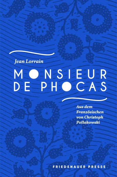 Jean Lorrain, durch jahrzehntelange journalistische Arbeit im Beobachten der zeitgenössischen Moden geschult, war der »unerbittliche Protokollant des Seelentyphus« seiner Epoche, wie ihn Joris-Karl Huysmans nannte. In seinem Hauptwerk Monsieur de Phocas, dem letzten großen Roman des Fin de Siècle, schildert er malerisch die grotesken Auswüchse einer als dekadent empfundenen Zivilisation. Die Geschichte des exzentrischen Duc de Fréneuse, der getrieben von einer Obsession für den geheimnisvollen, meergrün schillernden Blick der Göttin Astarte immer tiefer in die Spirale der Verkommenheit und Perversion gerät, ist die Geschichte einer Sehnsucht nach wahren Empfindungen in einer entfremdeten Welt. »Der Wahnsinn der Augen, das ist die Anziehungskraft des Abgrunds. Es gibt Sirenen in der Tiefe der Pupillen wie in den Tiefen des Meeres, das weiß ich, aber ... ich bin ihnen niemals begegnet, und ich suche noch immer die Blicke tiefen und klagenden Wassers, in dem ich, wie der erlöste Hamlet, die Ophelia meines Verlangens werde ertränken können.«