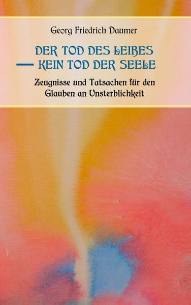 Der ehemalige Vormund und Erzieher des berühmten Nürnberger Findlings Kaspar Hauser, Prof. Georg Friedrich Daumer, führt in diesem Buch die Gedanken und Beweise großer Männer der Geschichte, über die Unsterblichkeit der menschlichen Seele an. - Ein tiefgreifendes Buch um zu zeigen, daß der Mensch Geist göttlichen Ursprunges, unsterblich, und nicht profane grobe Materie ist.