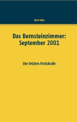 Adrianna Osinska. Moritz Prob. Sie lieben sich. Tierisch. Sie streiten sich. Fundamental. Das Bernsteinzimmer. Es existiert. Trotz gegenteiliger Lügen. Deutsches Informationsbüro. Sektionen dieses Geheimdienstes sind in mörderische Intrigen um das Bernsteinzimmer verstrickt. 11. September 2001. Ereignisse in New York überspielen Aktionen im Plauener Großen Vogteiwald.