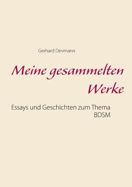 Der Autor hat lange Zeit als passiver Part in einer BDSM-Beziehung gelebt. Seine Gedanken zu dieser sexuellen Variante sowie so manches Erlebnis hat er in Form von Essays und Kurzgeschichten niedergeschrieben. Der vorliegende Band vereinigt diese Texte erstmals in Buchform.