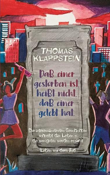 Alle unsere Wege haben ein Ende, ein frühes oder ein spätes Ziel. Aber hat jemand der gestorben ist, auch wirklich gelebt hat? Gibt es ein 'Leben vor dem Tod'? 'Kam einer, ging einer und keiner schrieb's nieder', hat Joachim Ringelnatz gereimt. Jedes Leben jedoch ist es nicht nur wert, gelebt worden zu sein, sondern eigentlich auch erzählt zu werden. Denn die besten Geschichten schreibt immer noch das Leben selbst - nur werden die wenigsten erzählt. Thomas Klappstein ist seit über 20 Jahren als Redner für Abschieds- und Trauerfeiern aktiv. Hat über 1.000 Abschiede begleitet. Ein wichtiger Aspekt ist für ihn, daß Leben der Person, von der man sich verabschiedet, noch einmal Revue passieren zu lassen. Oft hat er gedacht, daß viele Leben, die ihm in Gesprächen mit Angehörigen und Freunden präsentiert wurden, es einfach wert wären, als Geschichte erzählt zu werden. Geschichten die das Leben schrieb, abseits von Prominenz und Medienpräsenz, die aber Einfluß auf das Leben anderer Menschen gehabt haben und Eindrücke hinterlassen haben. Geschichten von ganz normalen Menschen. Die ihren Alltag bewältigt haben und die in einer bestimmten Zeitspanne zur Historie einer Region, eines Landes gehören. Einige waren für ihn gesetzt, seitdem er sich mit der Idee für dieses Buch beschäftigt hat. Dabei hat er versucht einen Querschnitt zu präsentieren zwischen Lebensgeschichten, die lange währten und Lebensgeschichten, die schon nach wenigen Jahren zu früh endeten. Leben, die auf natürlichem Wege, durch einen ganz normalen Alterstod endeten, Leben, bei denen Krankheiten das Ende einläuteten, Leben, die eigenhändig beendet wurden, Leben, die durch andere beendet wurden und Leben, die durch ein tragisches Unglück ihr Ende fanden. Geschichten die das Leben schrieb, deren frühester Beginn aus dem Jahre 1908 datiert und Anfang des neuen Jahrtausends endeten, aber auch Lebensgeschichten, die erst Mitte der 1990er Jahre begonnen haben und bereits nach wenigen Jahren endeten. Alles Lebensgeschichten, die zwischen dem Jahr 2000 und 2020 ihren Abschluss fanden. Geschichten von Menschen, die durchaus einen Querschnitt der aktuellen Gesellschaft repräsentieren. Und somit auch ein wenig Zeitgeschichte von etwas mehr als 100 Jahren Leben in Deutschland dokumentieren. Von Menschen aus Deutschland, England, Holland, Indien.