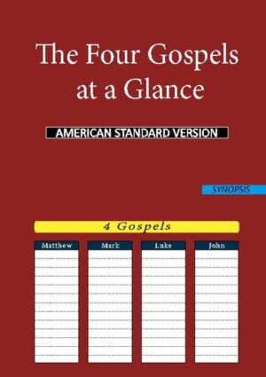 - Quick view- Time saving (no unnecessary searching)- Direct comparison possible- Recommendable, e.g. in exam preparations The following book consists of all biblical Gospels in table form. Each Gospel is situated in one of four columns. The vario